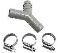 First4spares Universal Dishwasher Pipe Tube Y Piece Drain Hose Connector and Clips Kit (17mm / 19mm)