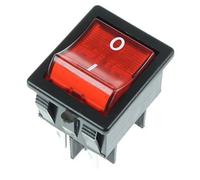 First4spares Universal Rectangular Illuminated Rocker On/Off Switch - Red with I/O Markings - 20 Amp 4 Pin