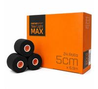 Firstaid4sport 24 x Rolls Black Tear Light MAX EAB Tape 5cm x 6.9m - Extra Long Tearable Elastic Adhesive Bandage for Rugby, Joint Support, Compression, Wrist, Thumb & Ankle Taping