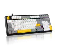 FIRSTBLOOD ONLY GAME. AK980 101-Key Hot-Swappable Mechanical Keyboard, Gasket Mount RGB Backlit, Programmable Macro, Full N-Key Rollover, with Dreamscape Linear Switches (Starfall Gray)