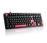 FIRSTBLOOD ONLY GAME. AK980 Wired Mechanical Keyboard, 101Keys Full Layout, Gasket Mount, Hot-Swappable USB Gaming Keyboard with Red Switches, Anti-Ghosting, Black-Red