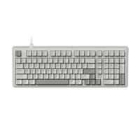 FIRSTBLOOD ONLY GAME. AK980 Wired Mechanical Keyboard, 101Keys Full Layout, Gasket Mount, Hot-Swappable USB Gaming Keyboard with Red Switches, Anti-Ghosting, Retro Grey-White