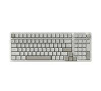 FIRSTBLOOD ONLY GAME. AK992 Retro Wired Mechanical Keyboard, 98 Keys Full Layout, Hot-Swappable USB Gaming Keyboard with Red Switches, Multimedia Keys Knob, Blue Backlit, Anti-Ghosting, Grey