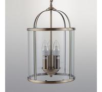 firstchoicelighting Antique Brass 3 Lamp Lantern Style Pendant
