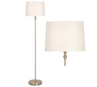 firstchoicelighting Antique Brass Floor Lamp with Cream Shade