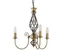 firstchoicelighting Barley Twist - Antique Brass 3 Light Pendant