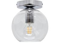 firstchoicelighting Barnum - Clear Glass Globe Chrome Ceiling Light Fitting