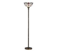 firstchoicelighting Basil - Tiffany Dragonfly 167cm m Uplighter Floor Lamp