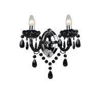 firstchoicelighting Black Acrylic and Chrome Marie Therese Style Twin Wall Light