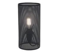 firstchoicelighting Black Cylinder Table Lamp or Bedside Light, Retro Industrial Mesh Design, 20cm Height, LED Compatible