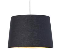 firstchoicelighting Black Fabric with Gold Inner Easy Fit Light Shade/Lampshade for Ceiling Light or Table Lamps, 28cm Diameter