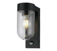 firstchoicelighting Black Motion Sensor Outdoor Wall Light, Porch Or Garden PIR Security Lamp, IP44 Rated, LED Compatible