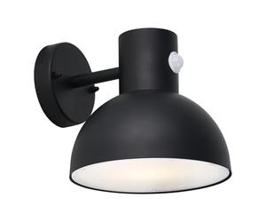 firstchoicelighting Black Outdoor PIR Motion Sensor Activated Wall Light, IP44 Rated Porch or Garden Security Lighting, LED Compatible, Modern Design