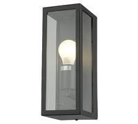 firstchoicelighting Black Outdoor Wall Lantern Modern Porch Light IP44 Rated LED Compatible