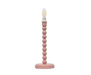 firstchoicelighting Bobbin Blush Pink Table Lamp or Bedside Light Base Only, Height 36cm, LED Compatible, Vintage Ball Design