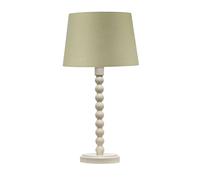 firstchoicelighting Bobbin - Ivory Lamp with Sage Green Cotton Shade