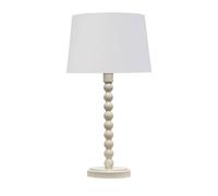 firstchoicelighting Bobbin - Ivory Lamp with White & Gold Shade