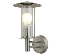firstchoicelighting Brushed Stainless Steel Outdoor Wall Light Modern Porch Light Garden Lantern Wall Light IP44 Rated LED Compatible