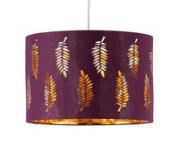 firstchoicelighting Burgundy Pendant Shade, Easy Fit Ceiling Lightshade, Fern Leaf Cut Out Design, Diameter 25cm