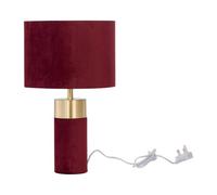 firstchoicelighting Burgundy Velvet with Brass Detail Table Lamp