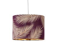 firstchoicelighting Burgundy with Gold Embossed Leaf Detail 25cm Ceiling Pendant Lightshade or Table Lamp Shade