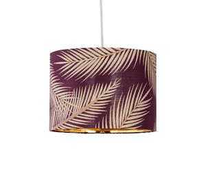 firstchoicelighting Burgundy with Gold Embossed Leaf Detail 25cm Ceiling Pendant Lightshade or Table Lamp Shade