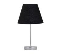firstchoicelighting Chrome Stick Table Lamp with Black Fabric Shade