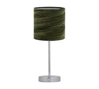 firstchoicelighting Chrome Stick Table Lamp with Green Crushed Velvet Shade