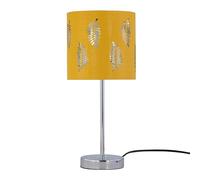 firstchoicelighting Chrome Stick Table Lamp with Ochre Cut Out Shade