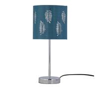 firstchoicelighting Chrome Touch Operated Table Lamp with Teal Fern Shade