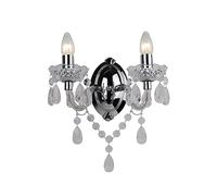 firstchoicelighting Clear Acrylic and Chrome Marie Therese Style Twin Wall Light