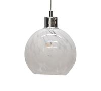 firstchoicelighting Confetti Glass Globe Ceiling Light Pendant with Chrome Details and Clear Cable, Height Adjustable 23-130cm, Kitchen Island Dining Lighting