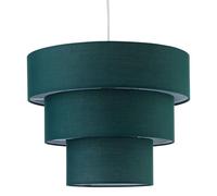 firstchoicelighting Dark Green Ceiling Light Shade, Easy Fit Pendant Shade, Modern Tier Design, Diameter 38cm