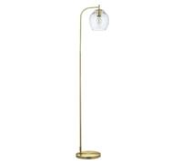 firstchoicelighting Fabia - Satin Brass and Clear Glass 152cm Floor Lamp