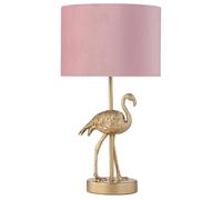 firstchoicelighting Flamingo - Gold Table Lamp with Pink Velvet Shade