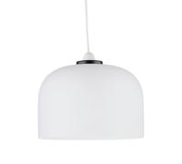 firstchoicelighting Frosted Glass with Black Detail Ceiling Lightshade, Easy Fit Pendant Shade, Height 16cm, Diameter 24cm