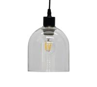 firstchoicelighting Glass Easy Fit Ceiling Lightshade or Pendant Shade, Clear Glass Cloche, Height 17cm Diameter 16cm