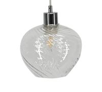 firstchoicelighting Glass Easy Fit Ceiling Lightshade or Pendant Shade, Clear Swirl Glass, Height 19cm Diameter 16cm