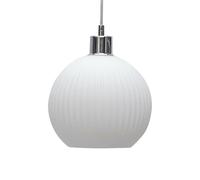 firstchoicelighting Glass Easy Fit Ceiling Lightshade or Pendant Shade, White Ribbed Glass, Height 18cm Diameter 20cm