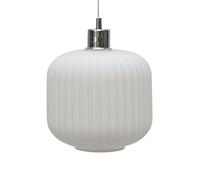 firstchoicelighting Glass Easy Fit Ceiling Lightshade or Pendant Shade, White Ribbed Glass, Height 19cm Diameter 20cm