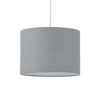 firstchoicelighting Grey Cotton Fabric Pendant Shade, Easy Fit Ceiling Lightshade, Modern Light Shade, Diameter 25cm