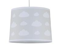 firstchoicelighting Light Grey Cotton with White Clouds Easy Fit Ceiling Lightshade, Kids Nursery or Bedroom Pendant Shade, Diameter 30.5 cm