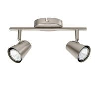firstchoicelighting Matt Nickel 2 Way Ceiling Spotlight, Adjustable Downlight Fitting, Low Energy LED Bulbs Included