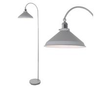 firstchoicelighting Maxwell - Flint Grey Chrome Floor Reading Lamp