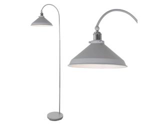 firstchoicelighting Maxwell - Flint Grey Chrome Floor Reading Lamp
