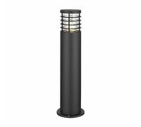 firstchoicelighting Modern Black Outdoor Post Light, Louvred Design,IP44 Waterproof Driveway Bollard Light, Height 50cm, LED Compatible
