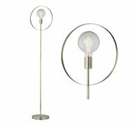 firstchoicelighting Modern Brushed Gold Floor Lamp, Modern Standing Light, Living Room Lighting, LED Compatible