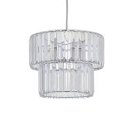 firstchoicelighting Modern Clear Acrylic Crystal Two Tier Easy Fit Ceiling Light Shade, Pendant Lightshade, Diameter 25cm