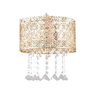 firstchoicelighting Modern Gold Ceiling Light Shade Morrocan Cut Out Design Lightshade Acrylic Crystal Jewelled Light Easy Fit Shade - No Wiring Required