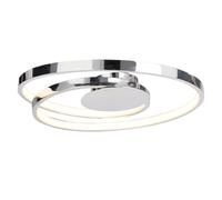 firstchoicelighting Modern LED Flush Light Fittings Chrome Swirl Style LED Ceiling Light LED Lighting for Living Room Bedroom Hallway Integrated Low Energy LED Light